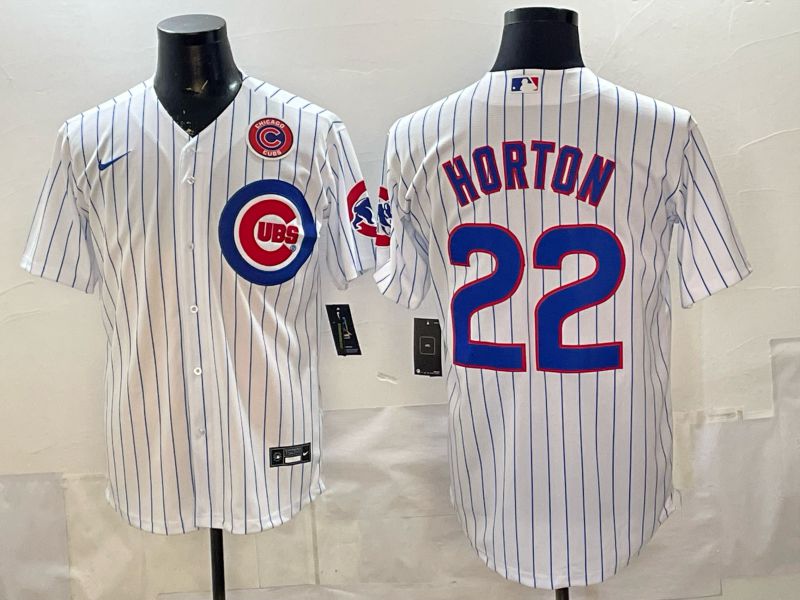 Men Chicago Cubs #22 Horton White Stripe Game 2026 Nike MLB Jersey style 006